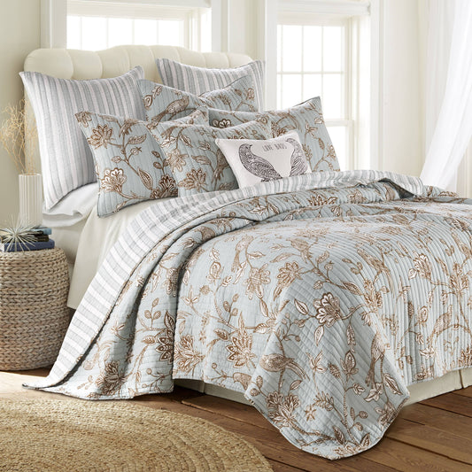 Home Tanzie Black Quilt Set And Shams Twin