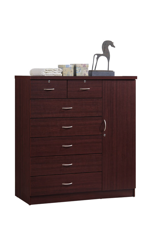 Hi71dr Beech 7 Drawer Jumbo Chest With Additional Door