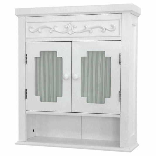 Home Fashions 7015 Lisbon White Wall Cabinet