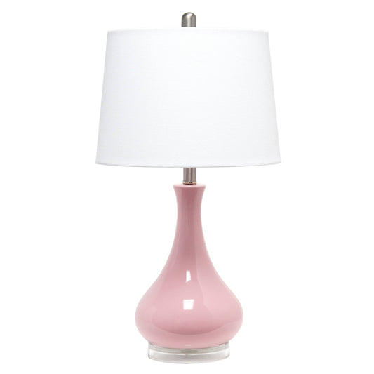Home - Droplet Table Lamp With Fabric Shade - White