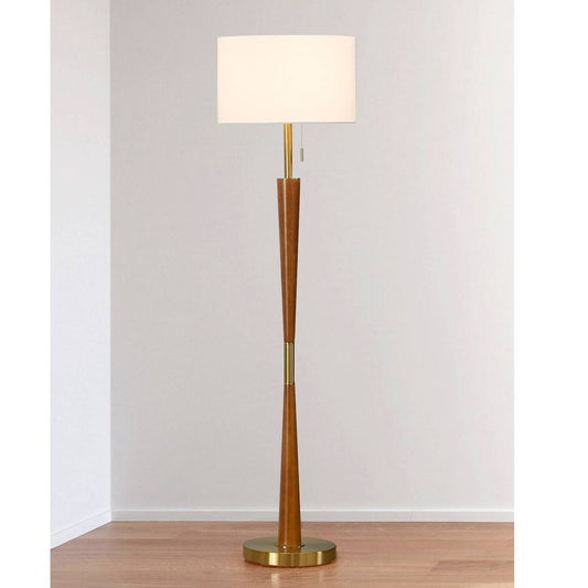 Hg9131f-Bn Century 61 In. Brushed Nickel Wood Floor Lamp