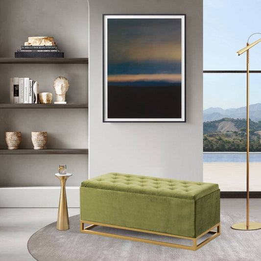 Home Kadiri Storage Bench In Green | Velvet