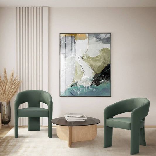 Home Sinatra Dining Chair 1 Piece In Green | Faux Leather