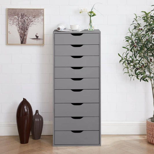 Home 9-Drawer Office Storage Cabinet - Color: Gray, Size: 9 Drawer, Size: 9 Drawer/Gray 99759
