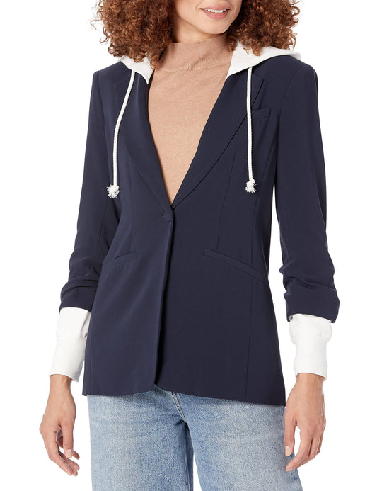 Hooded Khloe Jacket In Black/Heather Grey