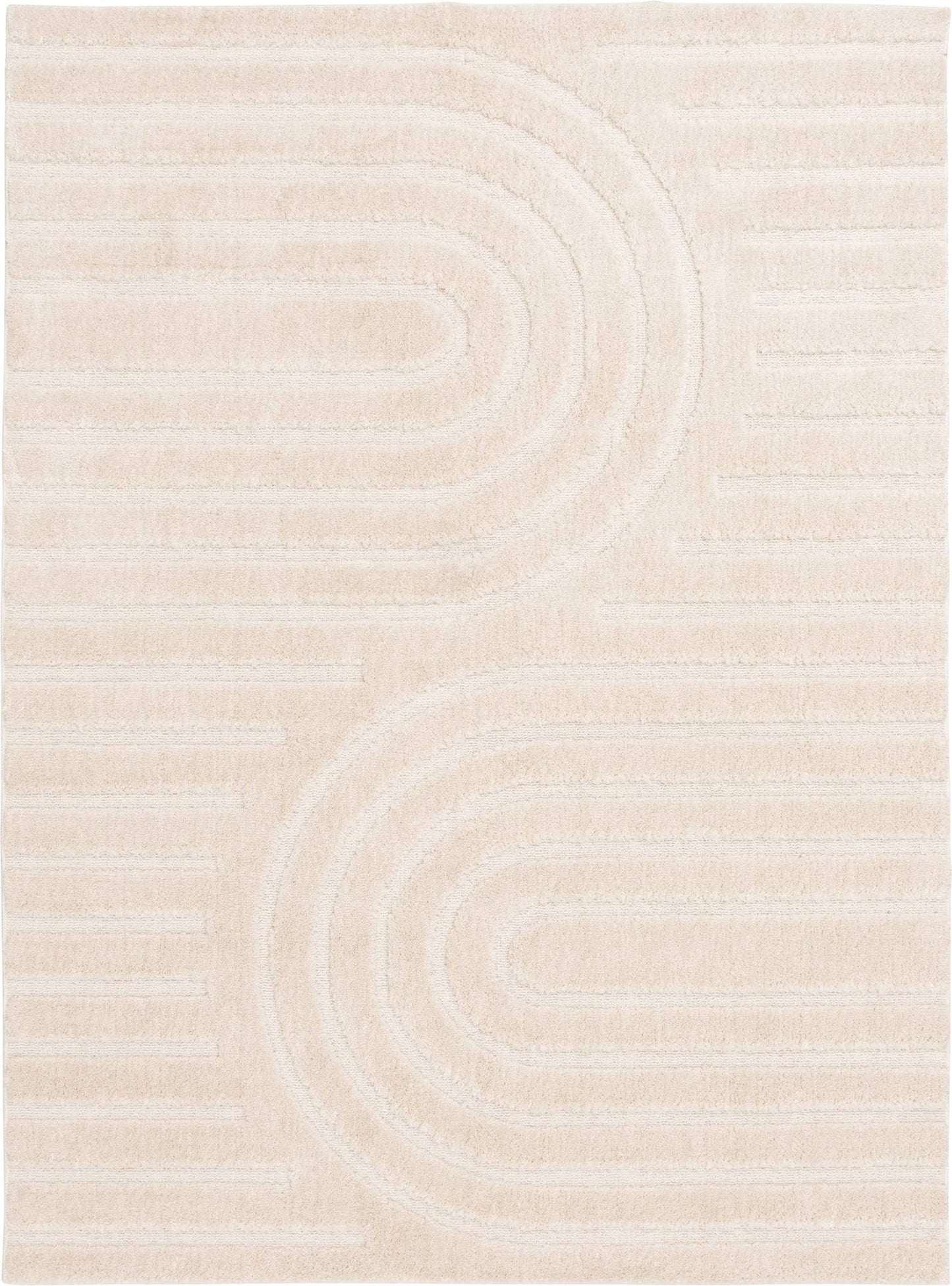 Homes & Gardens Arches Hi Low Indoor Area Rug, Ivory, 5'X7'