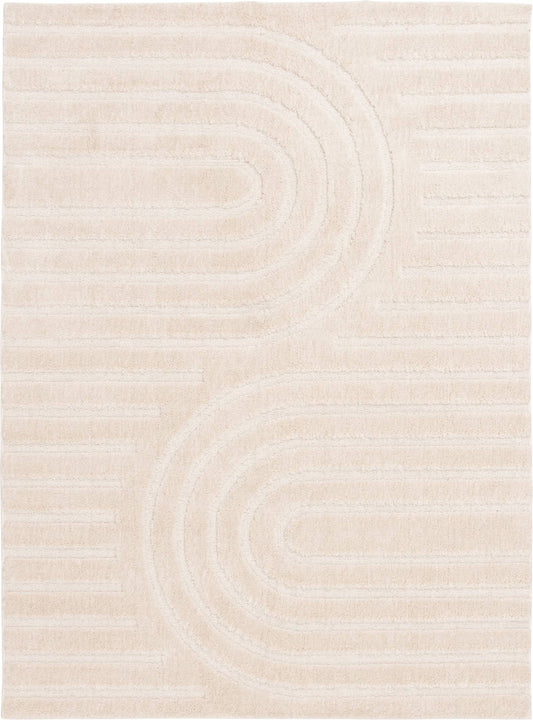 Homes & Gardens Arches Hi Low Indoor Area Rug, Ivory, 5'X7'