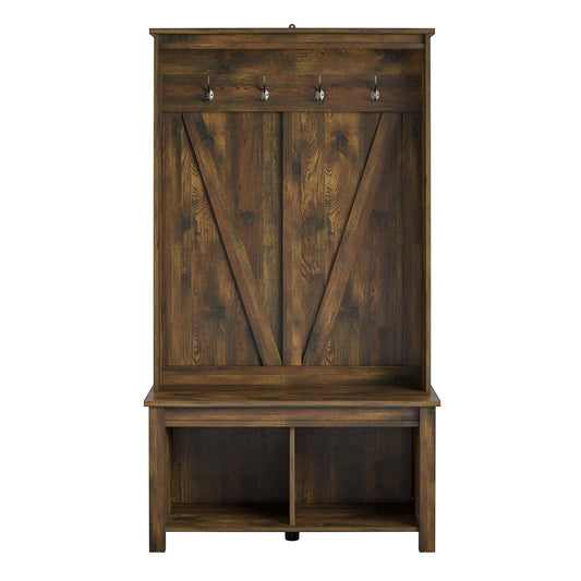 Home Farmington Entryway Hall Tree Bench Rustic