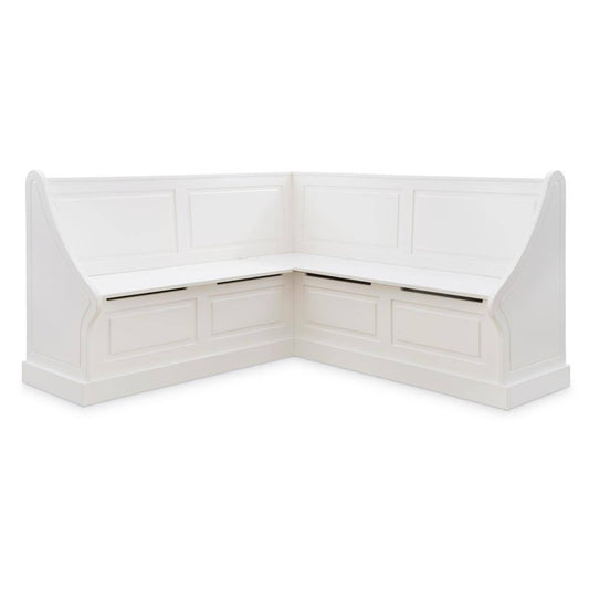 Home Decor Linon Barnett White Corner Breakfast Nook 37.38 In. Tall