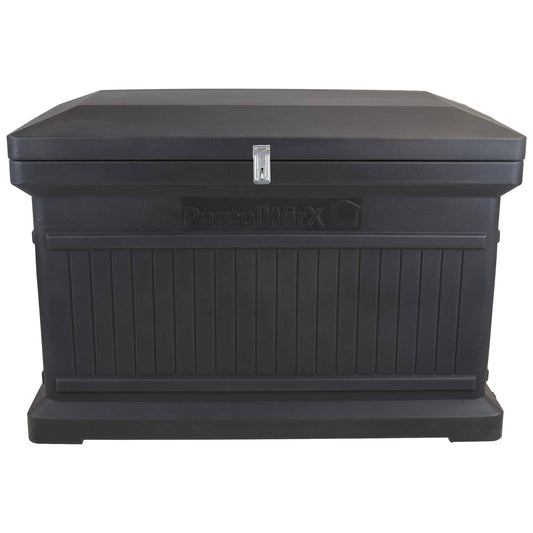 Home Accents Parcelwirx Premium Horizontal Large Lockable Package Delivery Box With Hinged Lid, Graphite Color, Size: 33.5 Inchlarge X 18 Inchw X