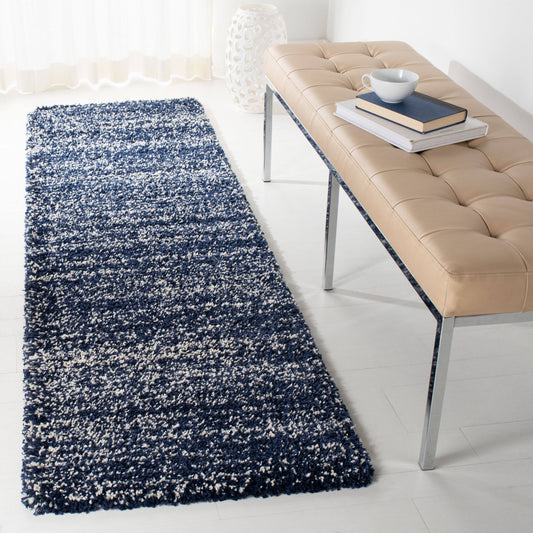 Hudson Shag Rug Collection Sgh295n - Navy / Ivory - 8' X 10'