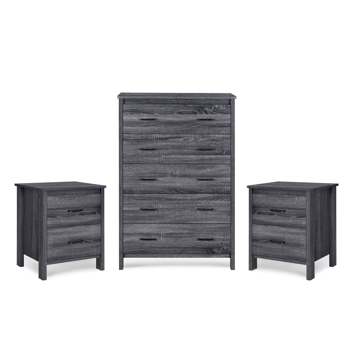 House Hysham 3 Piece Dresser And Nightstand Set, Sonoma Gray Oak