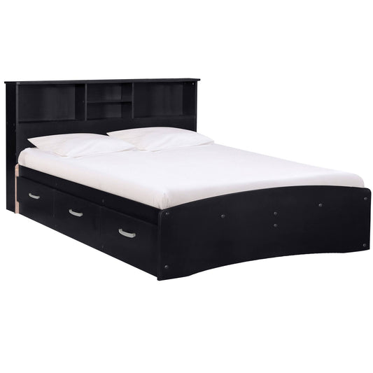 Home Products California Wooden Full Captains Bed In Black