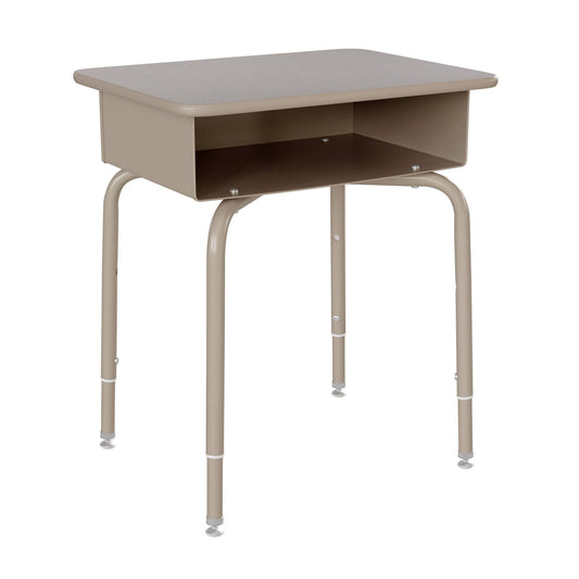 Home Student Desk With Open Front Metal Book Box Natural