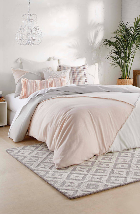 Home Colorblock Fringe Comforter Set, Full/Queen