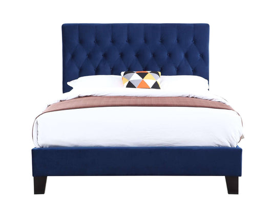 Home Amelia Navy Twin Upholstered Bed