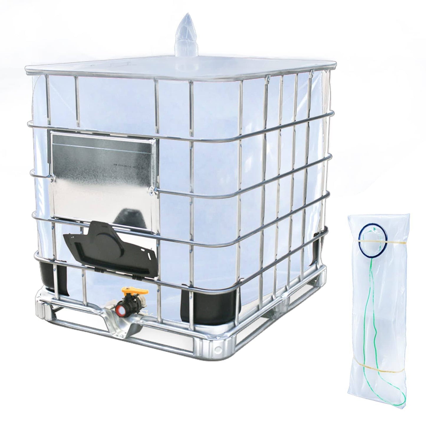 Ibc Tote Cove, 275 Gallon Ibc Water Storage Barrel Liner Bags,1000 Liter Rain Barrel Protective Accessorie (With Bottom Water Outlet)