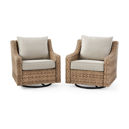 Homes & Gardens River Oaks 2-Piece Swivel Gliders With Patio Covers, Size: 35.61 Inch H X 51.18 Inch Large X 25.09 Inch W