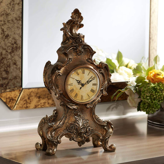 Hill Taryn Vintage Style 16 1/4" High Table Clock
