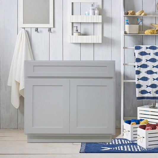 Hibbitts Single Bathroom Vanity Base, Gray
