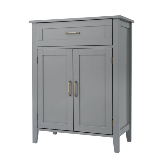 Home Mercer Mid Century Modern Wooden Floor Storage Cabinet Grey