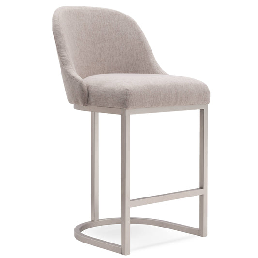 Home 10132gd/Wt Barrel Back Counter Stool With Metal Base, Set Of 2, White And Gold