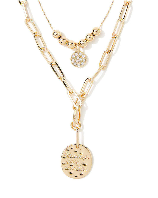 Hopping Necklace In Gold Metallic -