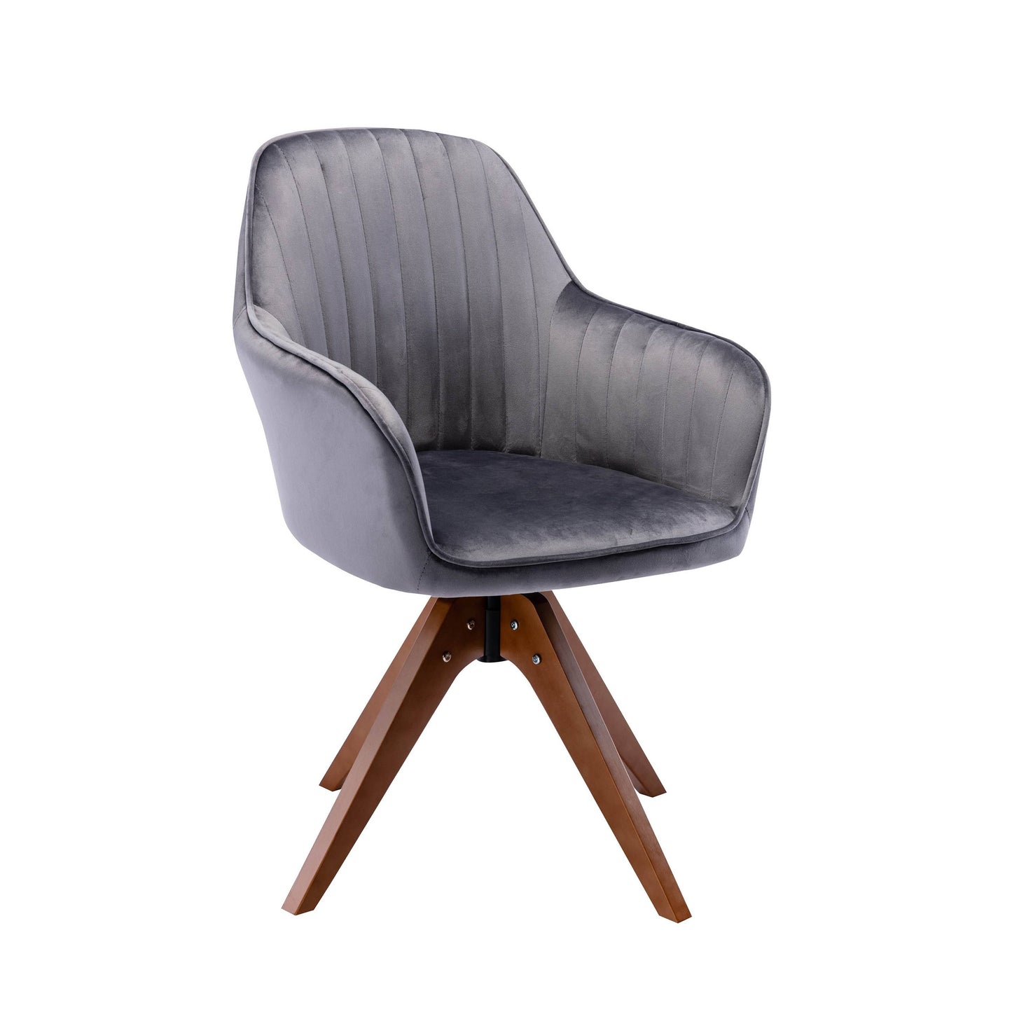 Home Oana Velvet/ Beechwood Swivel Dining Chair Blue