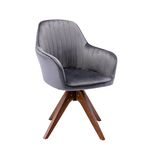 Home Oana Velvet/ Beechwood Swivel Dining Chair Blue