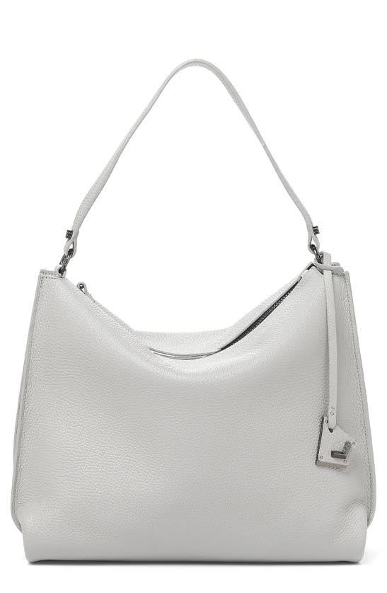 Hudson Leather Hobo Bag - Silver Grey