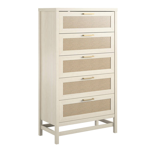 Home Lennon 5-Drawer Dresser Ivory Oak