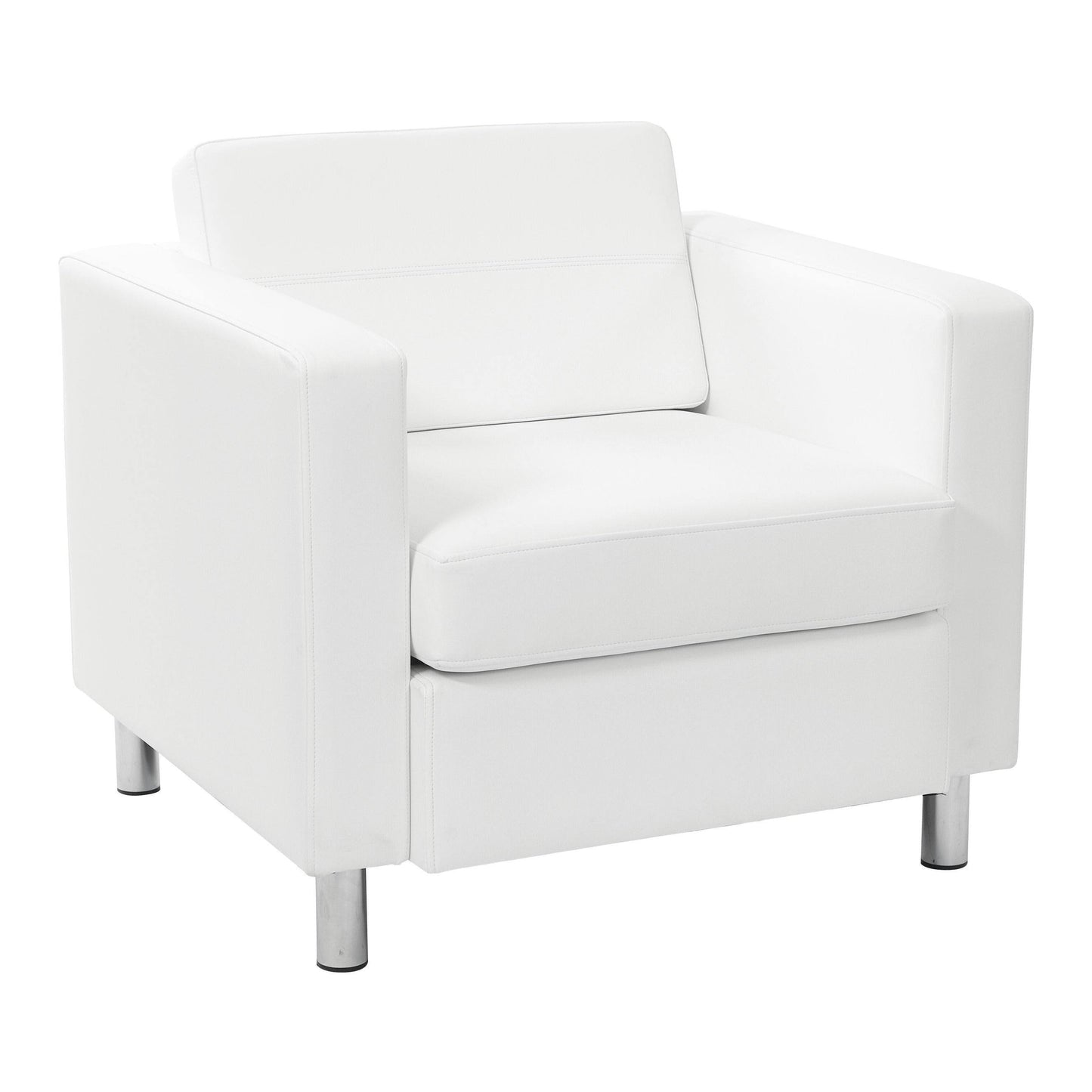 Home Furnishings Pacific Faux Leather Club Chair Snow White