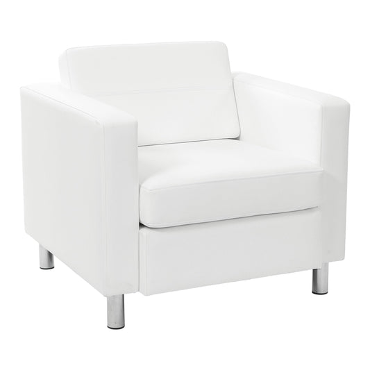Home Furnishings Pacific Faux Leather Club Chair Snow White