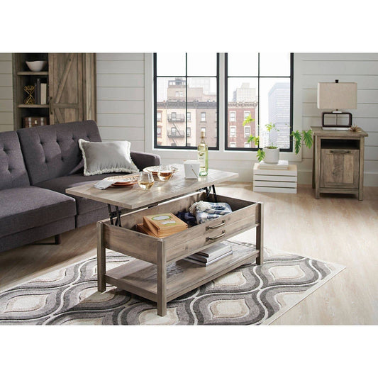 Homes & Gardens Modern Farmhouse Lift-Top Coffee Table, Rustic Gray Finish