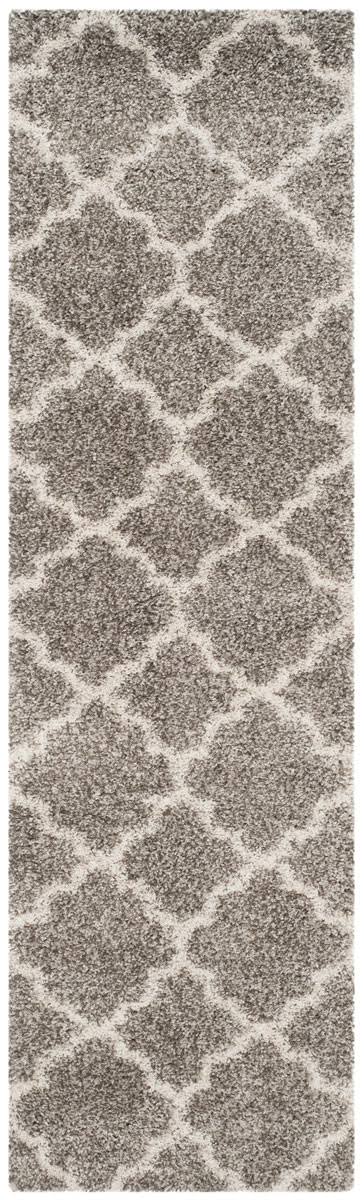 Hudson Shag Sgh282b Grey / Ivory Rug 2'3" X 8' Runner