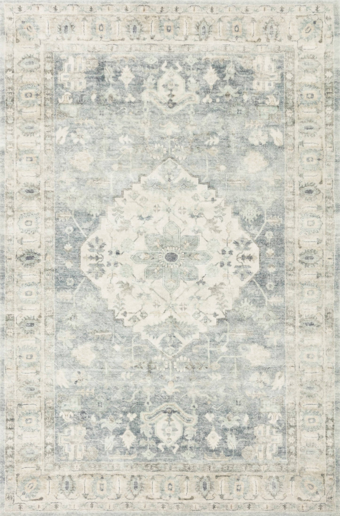 Ii Rosette Ros-07 Denim Fog Rug - 3 Ft 3 In X 5 Ft 3 In