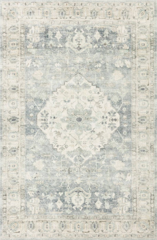 Ii Rosette Ros-07 Denim Fog Rug - 5 Ft X 7 Ft 6 In
