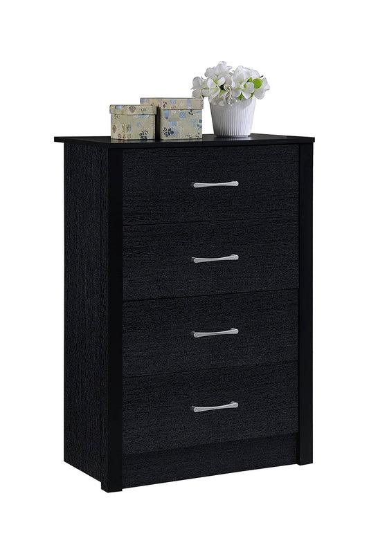 Hi413dr Black 4-Drawer Chest Black