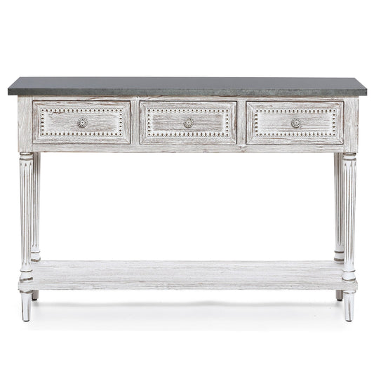 Home Wood And Metal Farmhouse Distressed Console Table