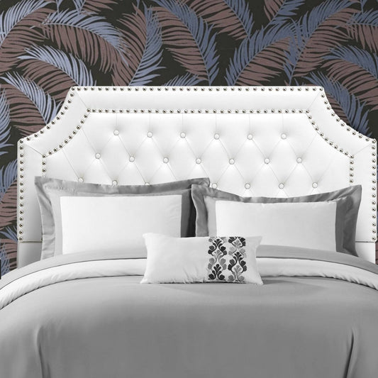 Home Malone Tufted Faux Leather Headboard For Bed White Twin