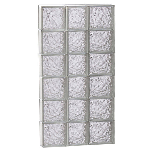 Ice Glass 31-In X 13.5-In Frameless Replacement Glass Block Window In Clear | D3214is
