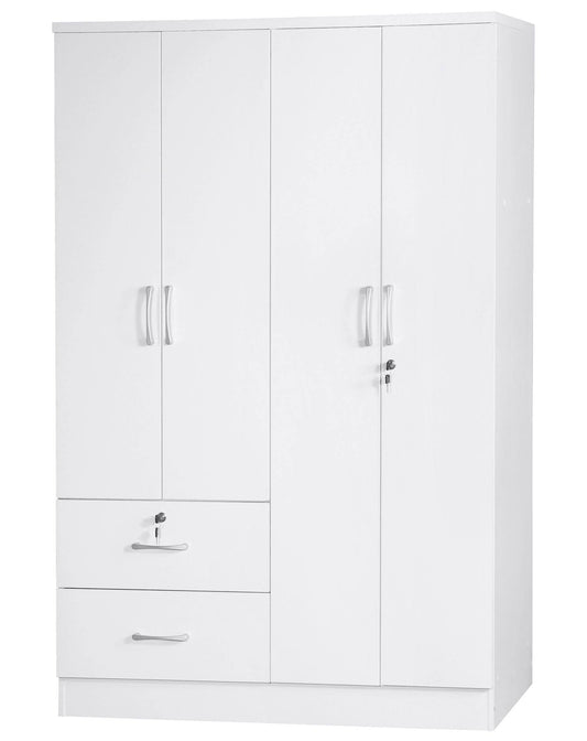 Home Products Luna Modern Wood 4 Doors 2 Drawers Armoire In White