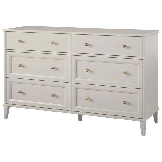 Home Monticello Wide 6 Drawer Dresser In Taupe
