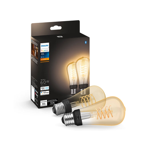Hue Filament St19 Bluetooth 60w Smart Led Bulb (2-Pack)