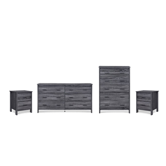 House Hysham 4 Piece Dresser And Nightstand Set, Sonoma Gray Oak