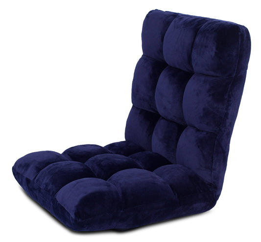 Home Adjustable 14-Position Memory Foam Floor Chair - Blue
