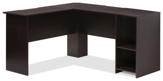 Home Office Desk With Bookshelf, Espresso By