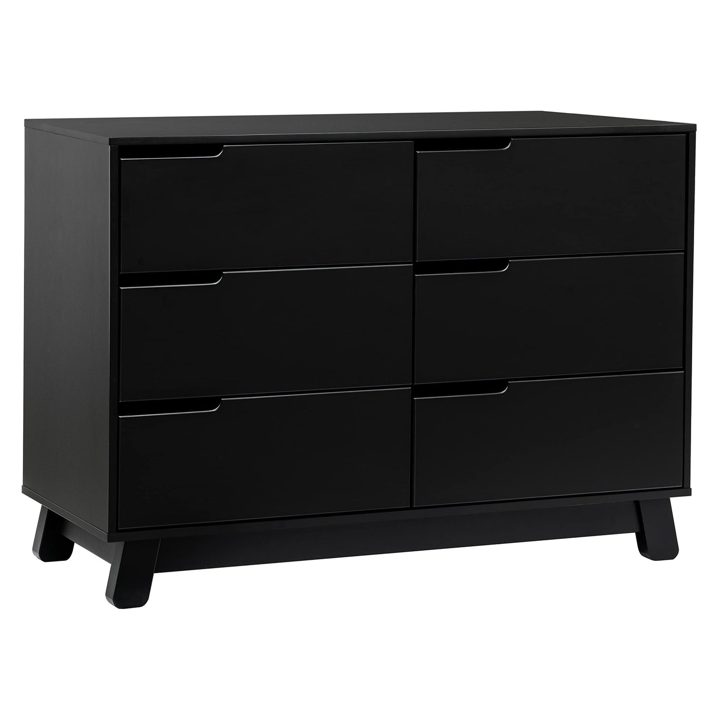 Hudson 6 Drawer Double Dresser, Black