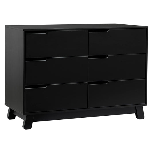 Hudson 6 Drawer Double Dresser, Black