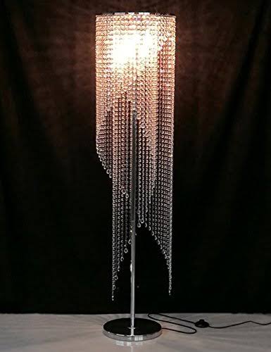 House Raindrop Crystal Floor Lamp Chrome Finish, Silver